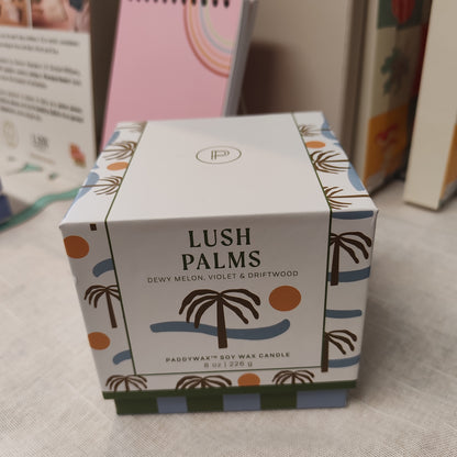 Adopo palm tree ceramic candle. Scent of Melon, Violet and Driftwood