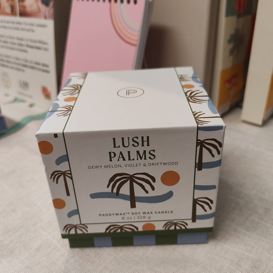 Adopo palm tree ceramic candle. Scent of Melon, Violet and Driftwood