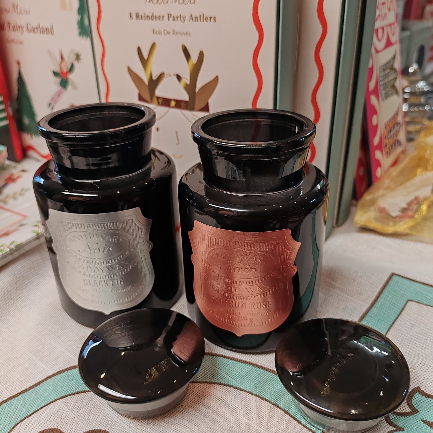 Black Apothecary Jar silver label. Scent of Black Fig