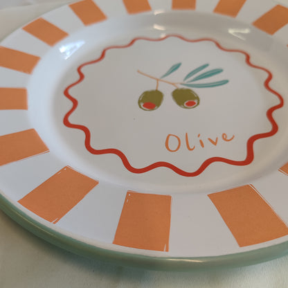 Bon Appetit olive large enamel plate
