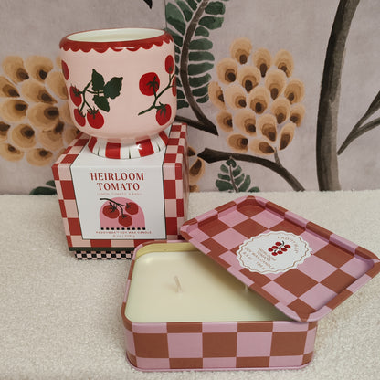 A Dopo 6oz/184g Tomato Printed Tin Candle - Heiloom Tomato