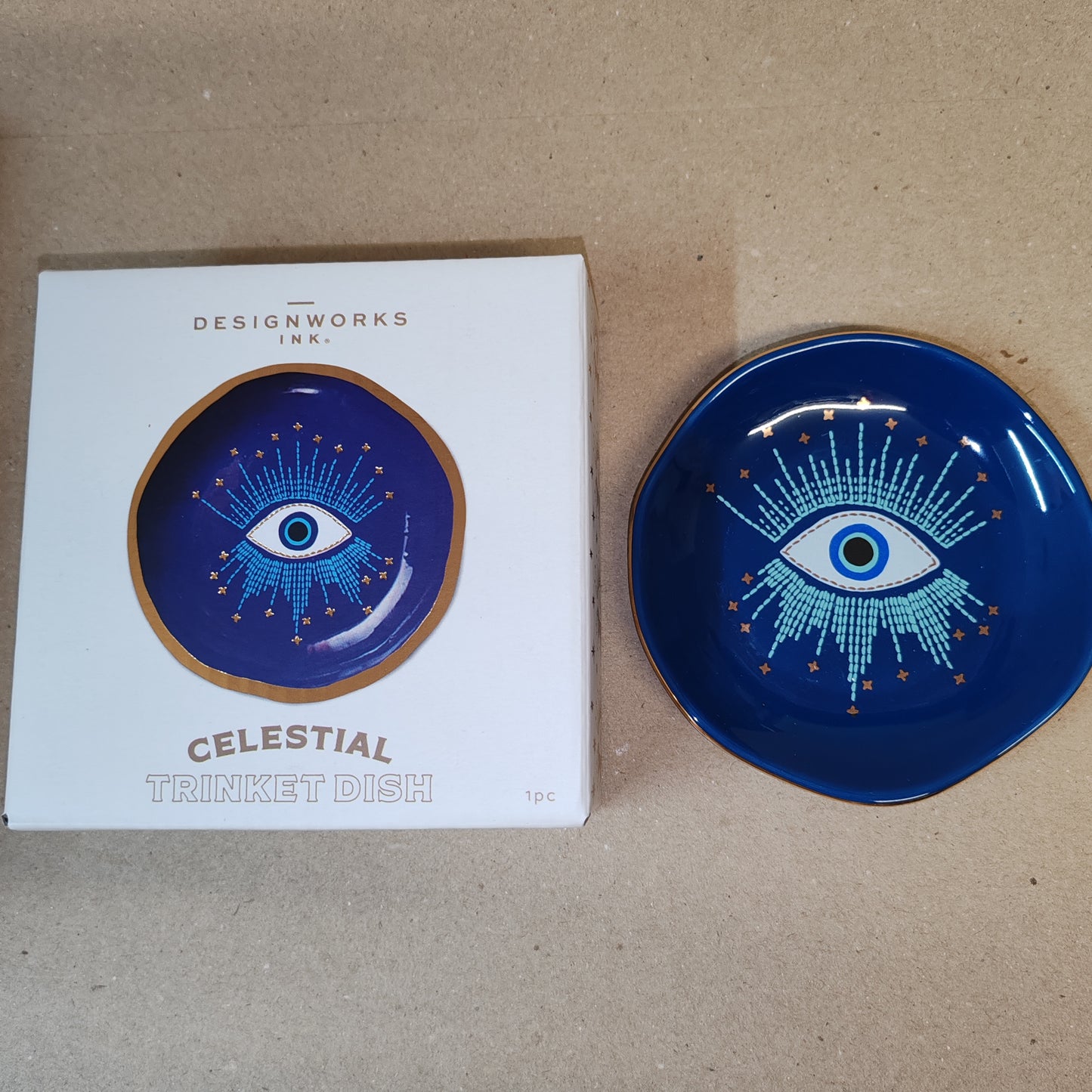 Celestial Trinket dish with eye decoration.