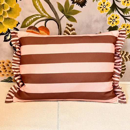 Colours of Arley Pink Stripe  / Ian Mankin cushion