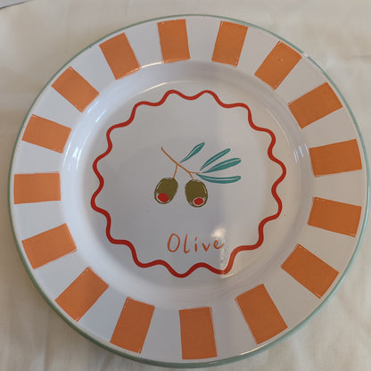 Bon Appetit olive large enamel plate