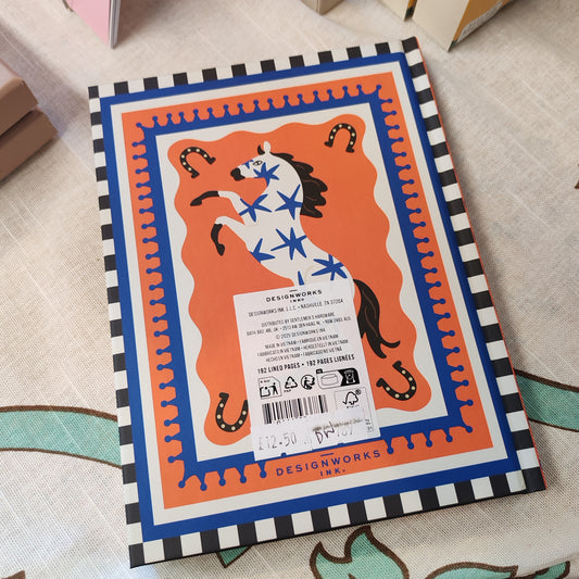 Hardback vibrant horse notebook.