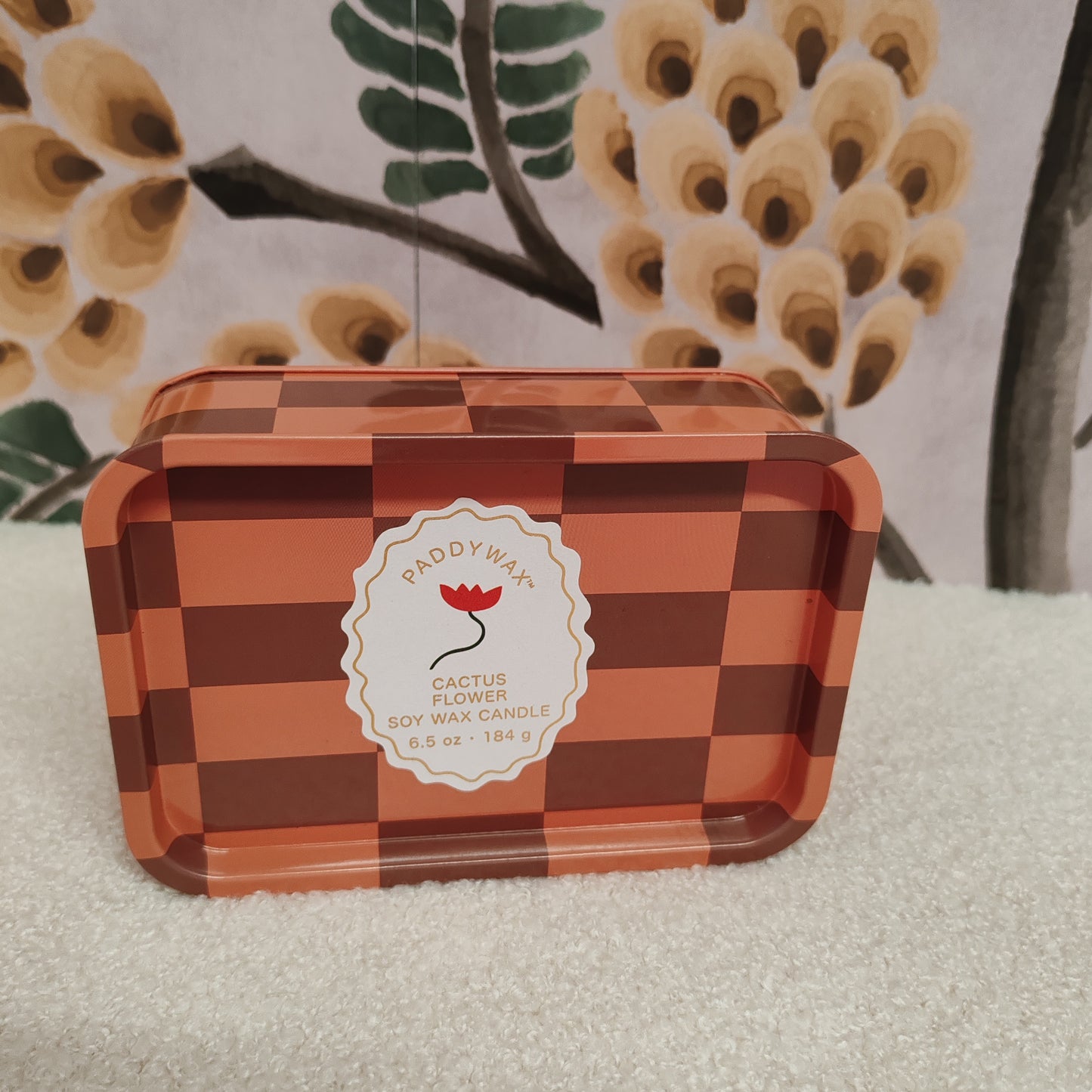 A Dopo 6oz/184g Flower Printed Tin Candle - Cactus Flower
