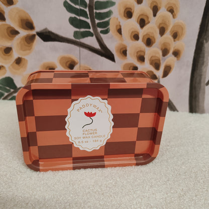 A Dopo 6oz/184g Flower Printed Tin Candle - Cactus Flower