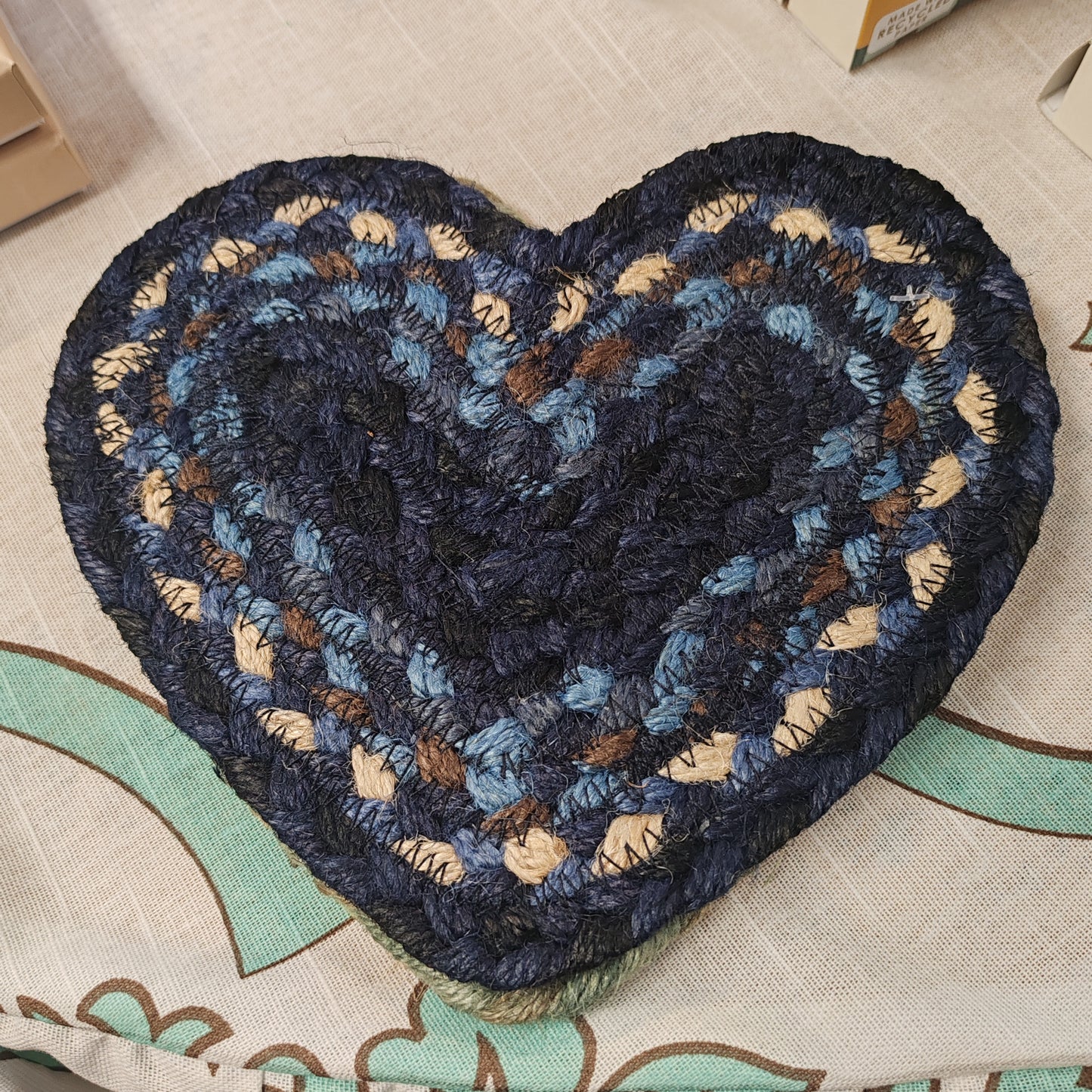 Jute table runner colours Indigo. 13" x 36"