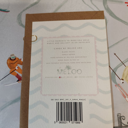 Ice cream ski cone greeting card