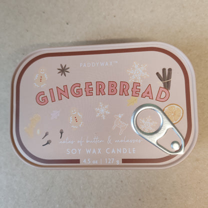 Bistro scented candle in a tin. Scent of Gingerbread
