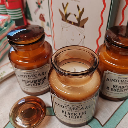 Apothecary Jar candle. Black Fig and olive