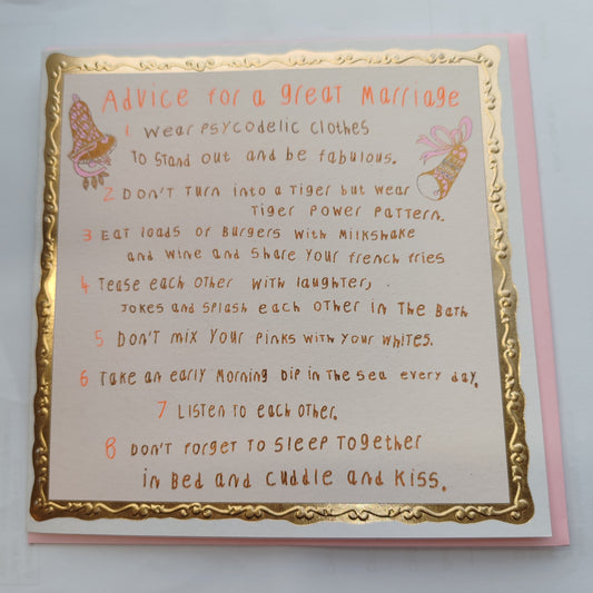 Advice for a great marriage greeting card