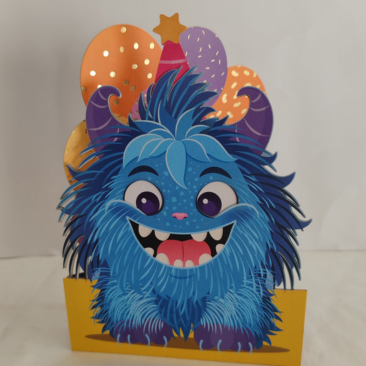 Wobbly eyes Monster greeting card