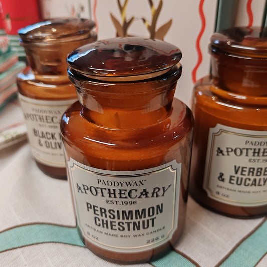 Apothecary Jar candle. Scent of Persimmon Chestnut