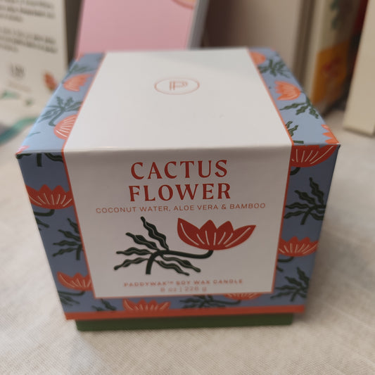 Adopo flower cactus ceramic candle. Scent of coconut water, aloe Vera and bamboo