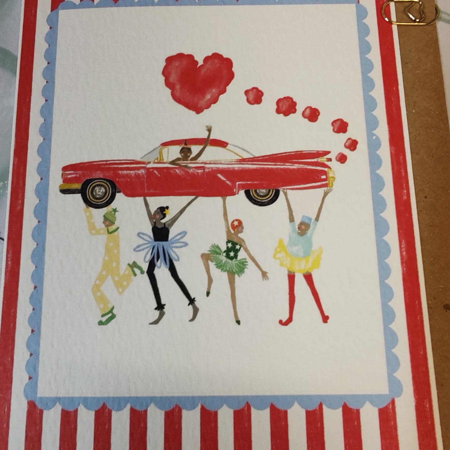 Candy stripe red love greeting card