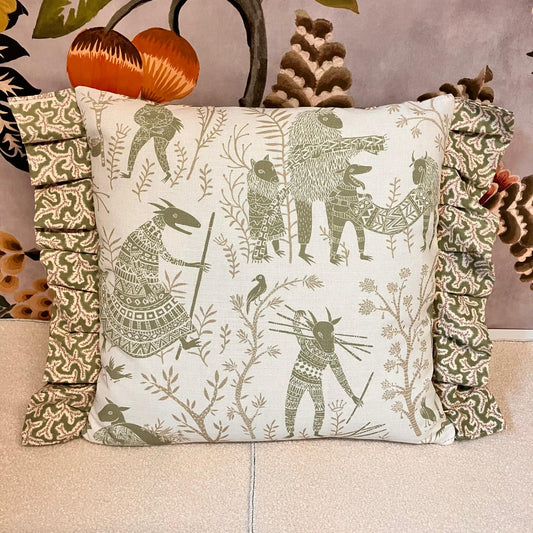 Boho harvest British illustration cushions