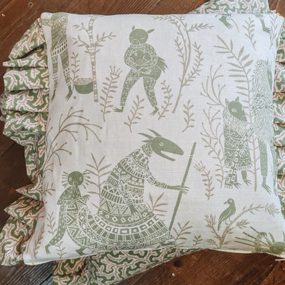 Boho harvest British illustration cushions