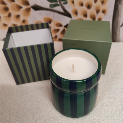 Cabana 6.5oz scented candle. Vanilla bean and Myrhh mod scent