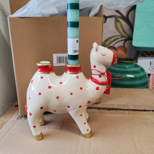 Ceramic camel candle holder.