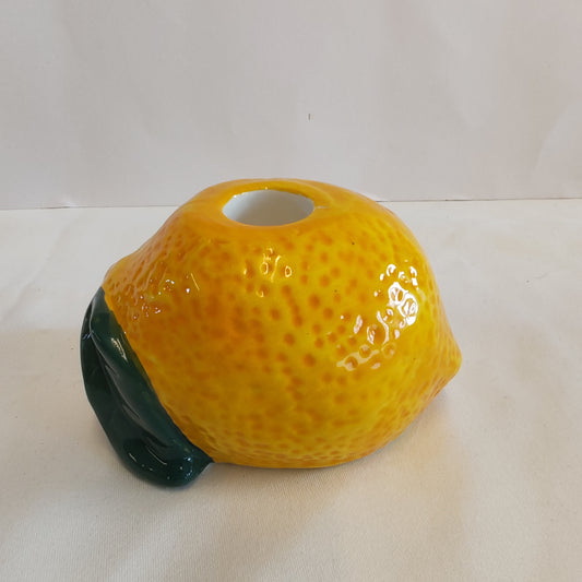 Bon Appetit lemon ceramic candle holder.