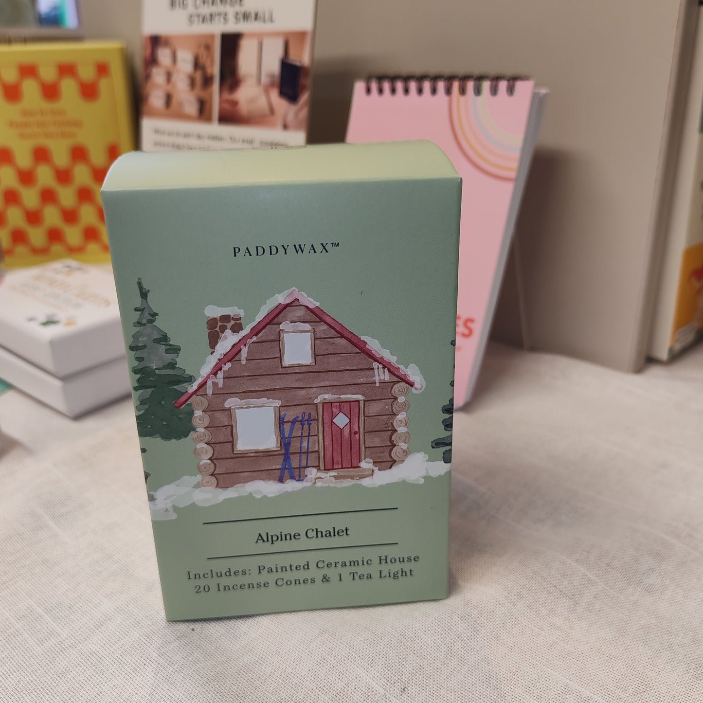 Alpine chalet style incense and tea light holder ceramic