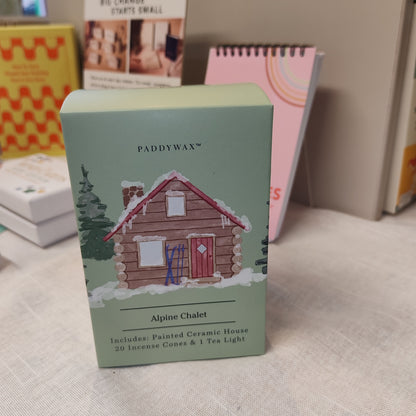 Alpine chalet style incense and tea light holder ceramic