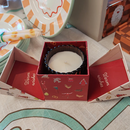Winter Berry red glass votive scented candle in a festive box