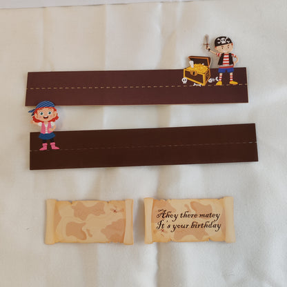 Paper theatre pop up greeting card. Pirate theme