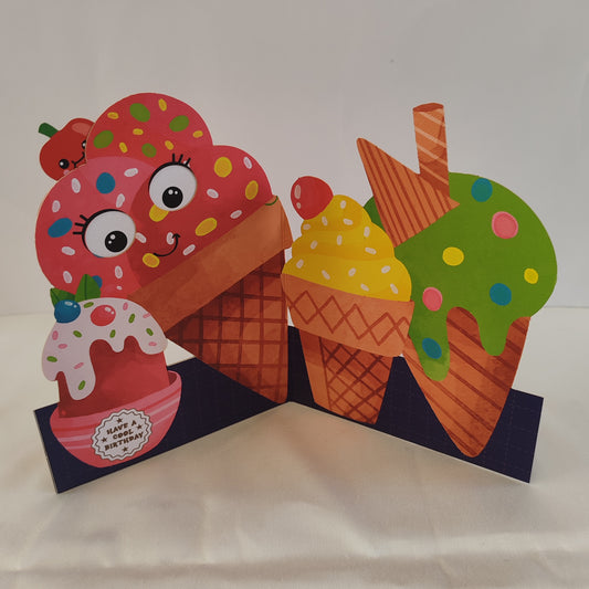 Jiggly eyes ice-cream card