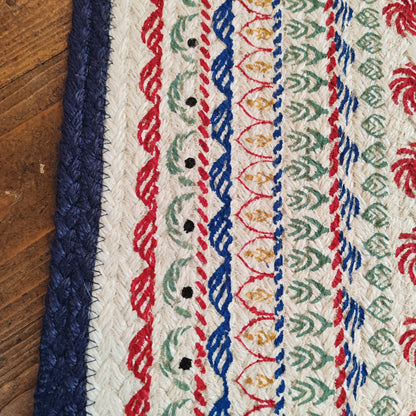 Kantha jute table runner