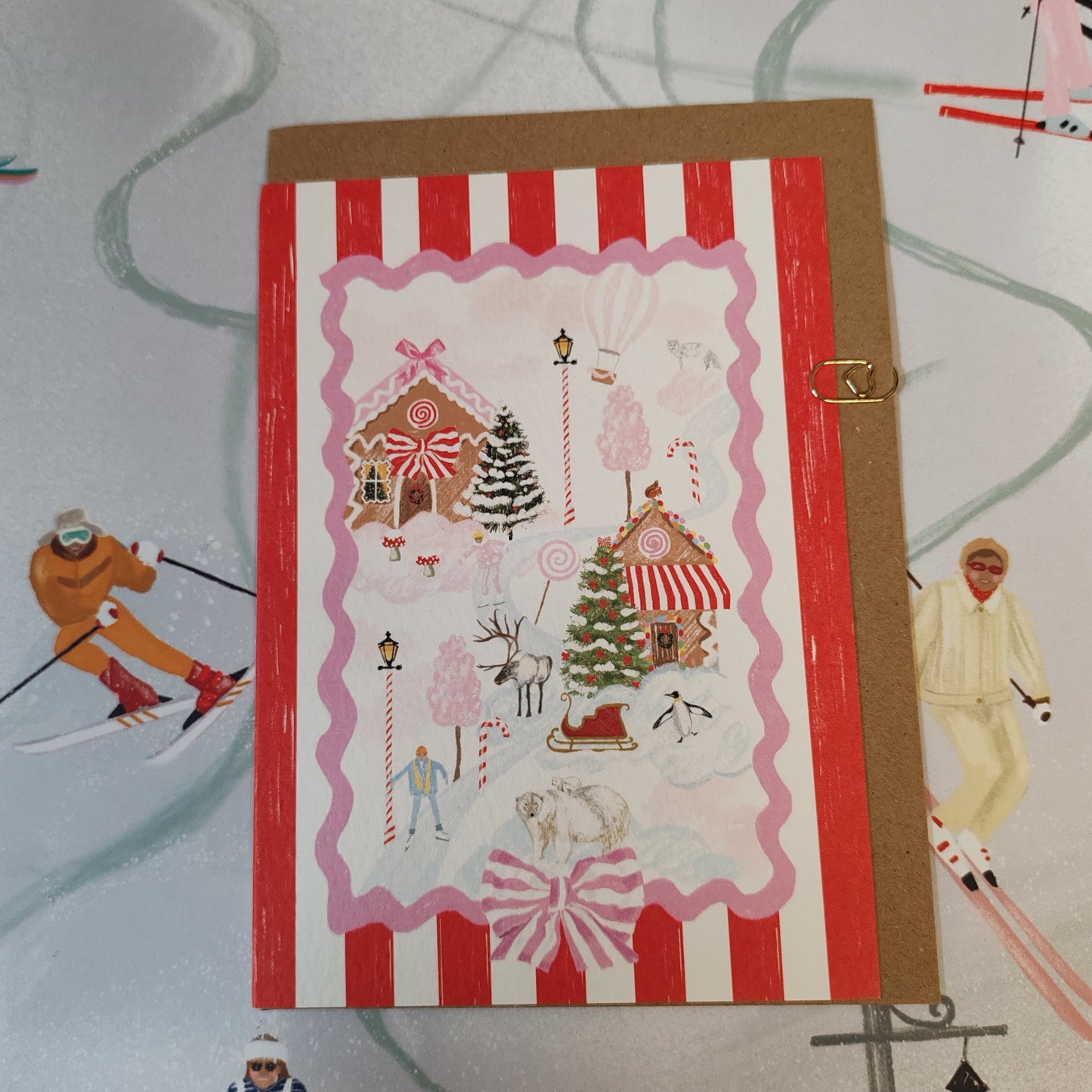 Christmas candy lane greeting card
