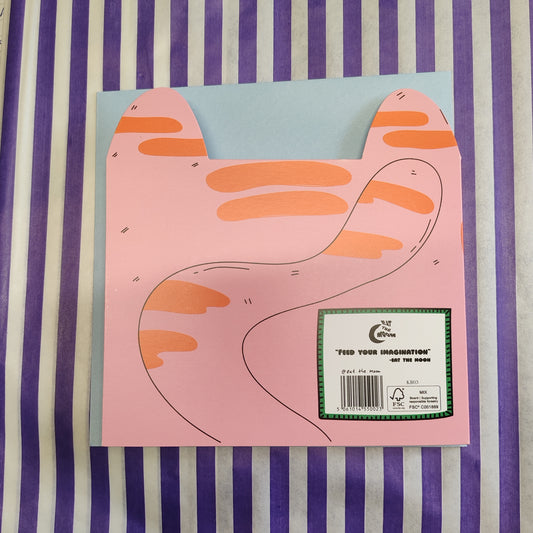 Tiger eats noodles greeting card