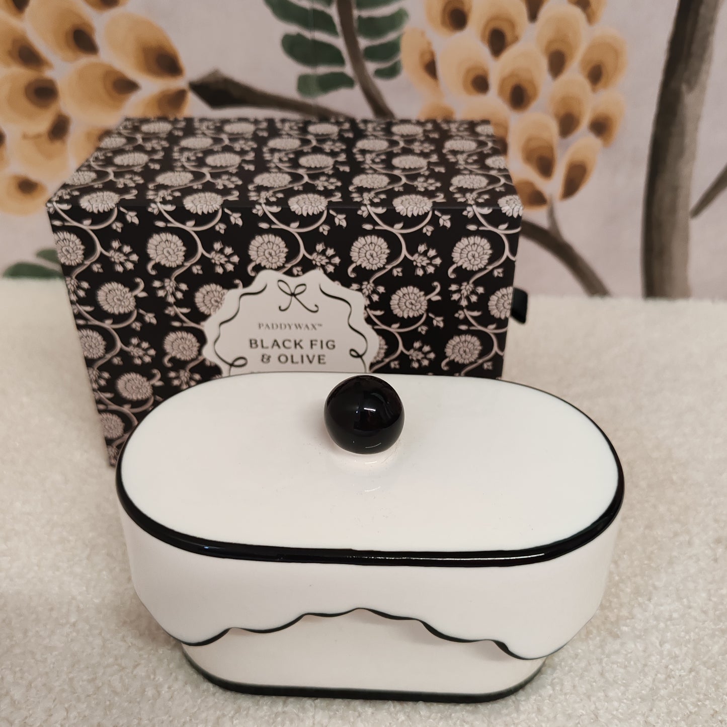 Cherie 5.5oz/155g Ceramic Dish Candle - Black-Black Fig & Olive