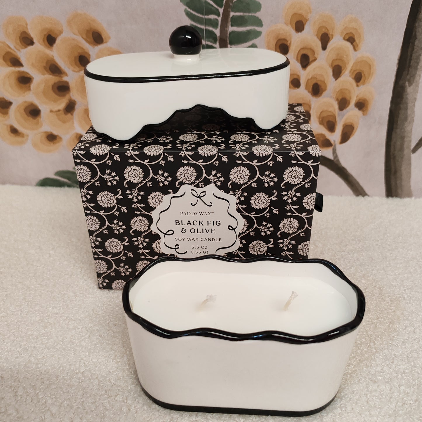 Cherie 5.5oz/155g Ceramic Dish Candle - Black-Black Fig & Olive