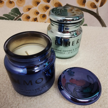 Chroma limon cobalt metallic glass candle