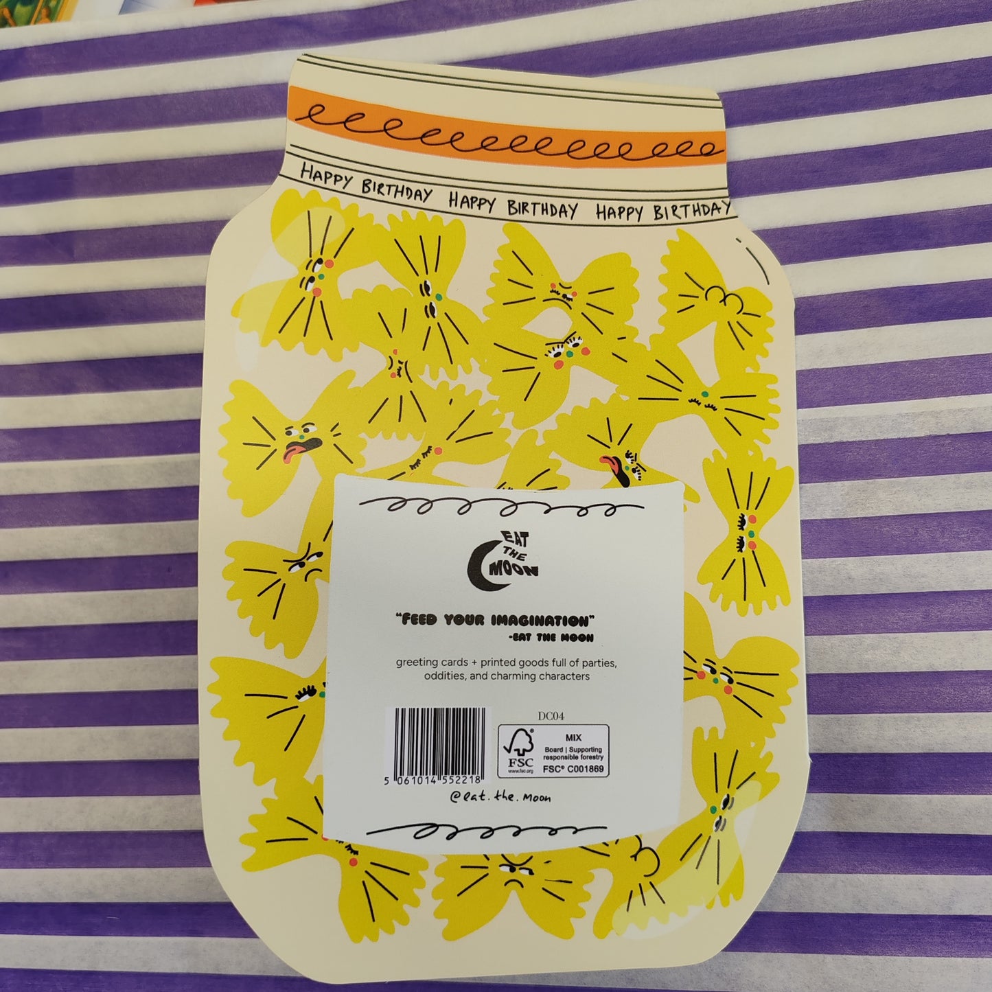 Happy birthday pasta in a jar greeting card