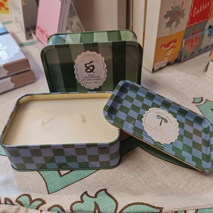 A Dopo 6oz/184g Palm Printed Tin Candle - Lush Palms