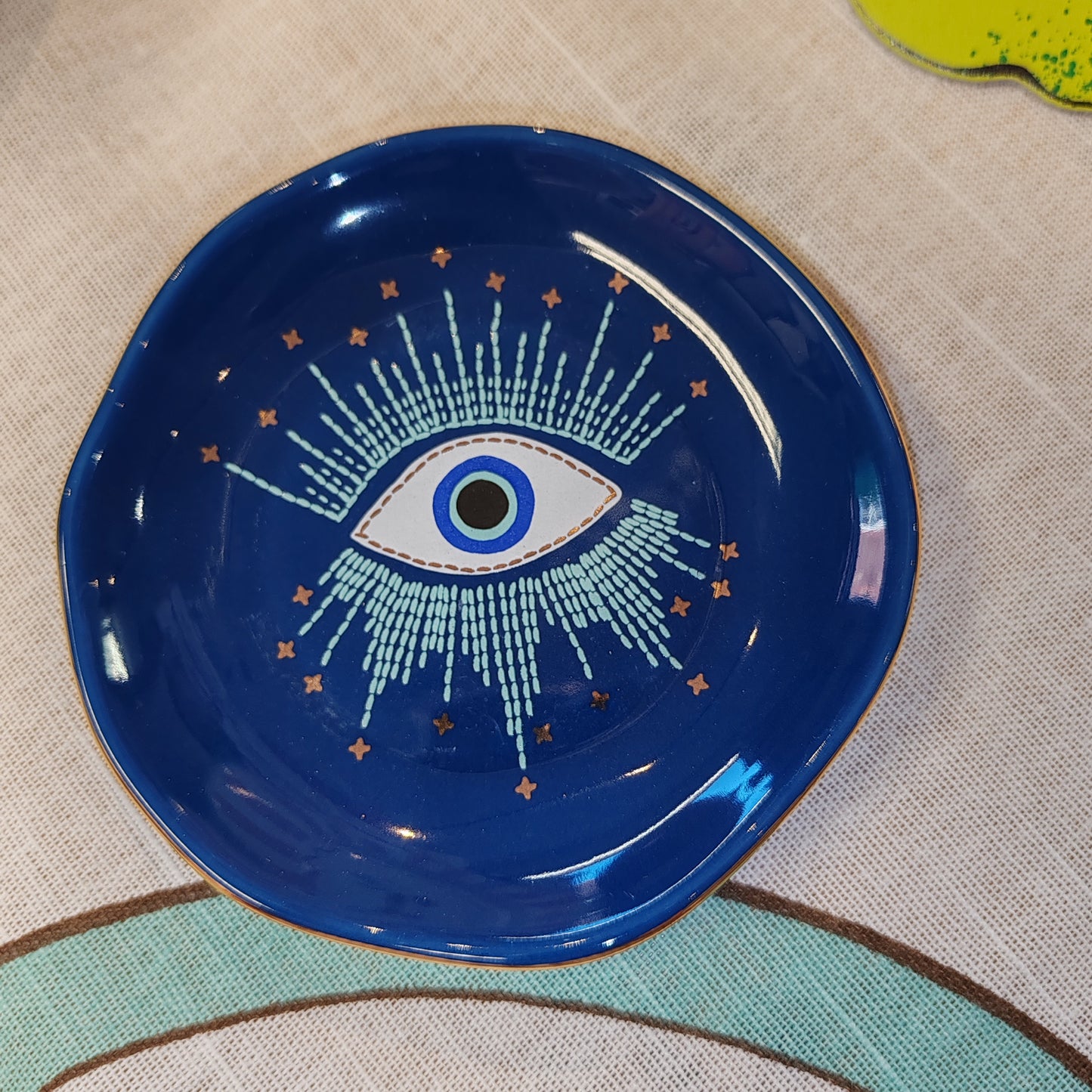 Celestial Trinket dish with eye decoration.