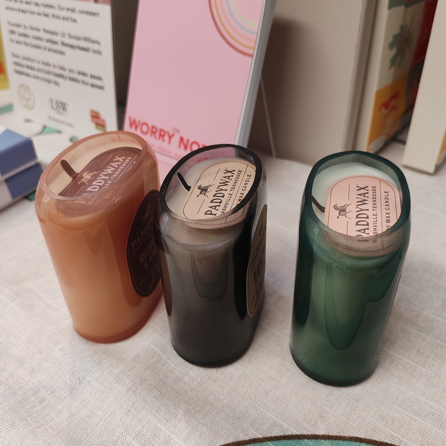 Vista Candle Redwood and Amber. Reusable glass votive