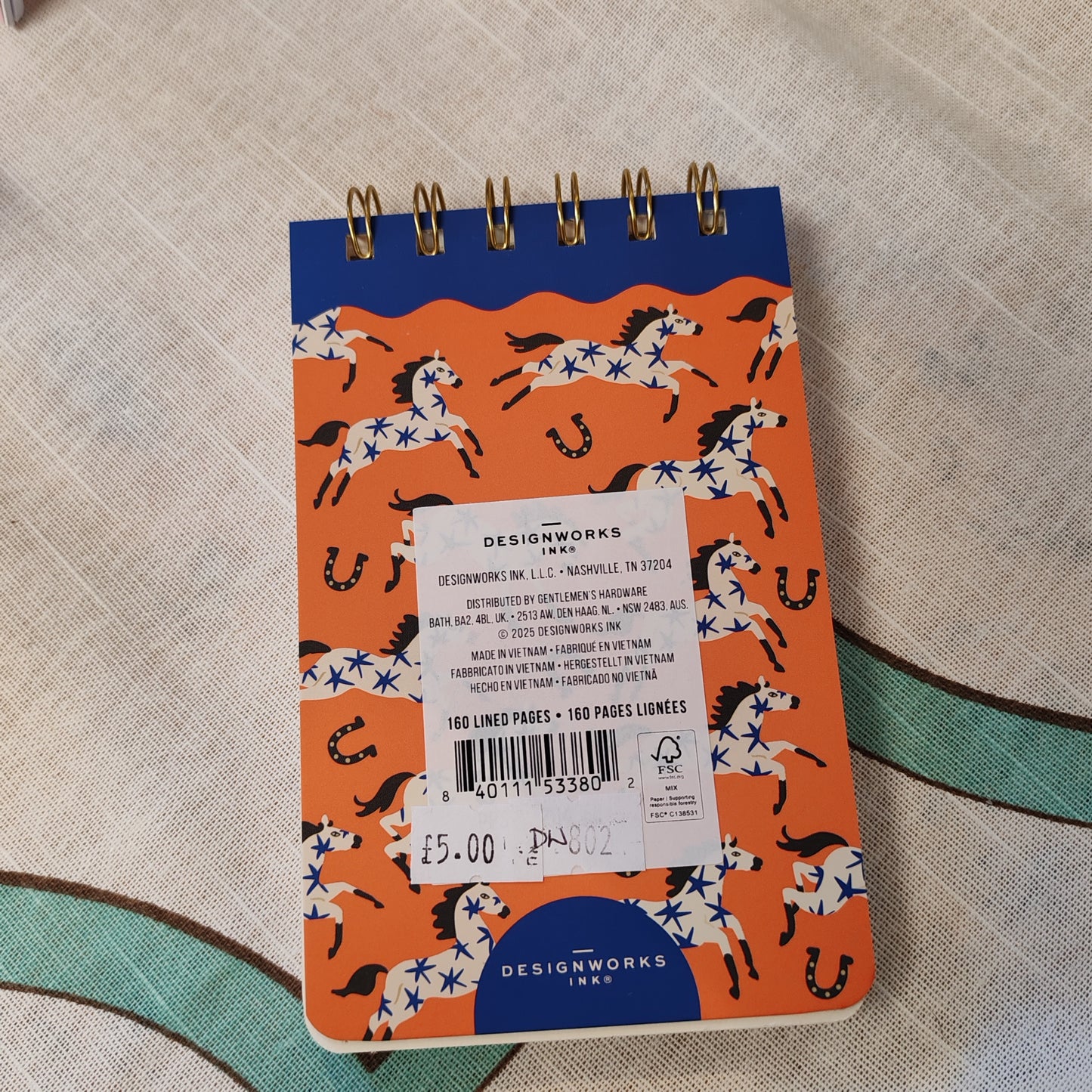 A dopo Twin wire pocket notebook. Horse design