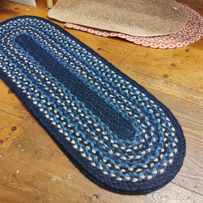 Jute table runner colours Indigo. 13" x 36"