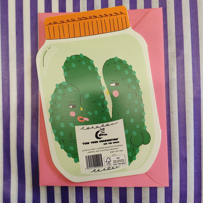 Gherkin Girlies cut out greeting card