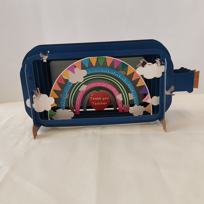 Message in a bottle thank you teacher greeting card