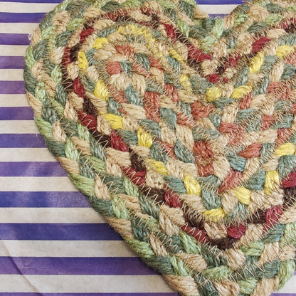 Pampas jute Heart Coaster