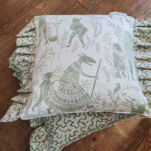 Boho harvest British illustration cushions
