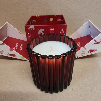 Winter Berry red glass votive scented candle in a festive box