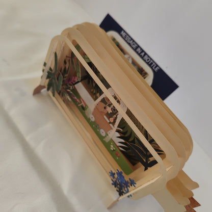 Message in a bottle greeting card. New baby