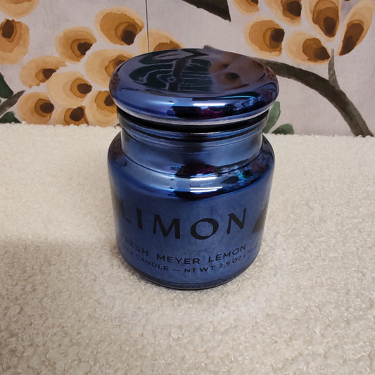 Chroma limon cobalt metallic glass candle