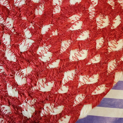 Heart red and white coaster